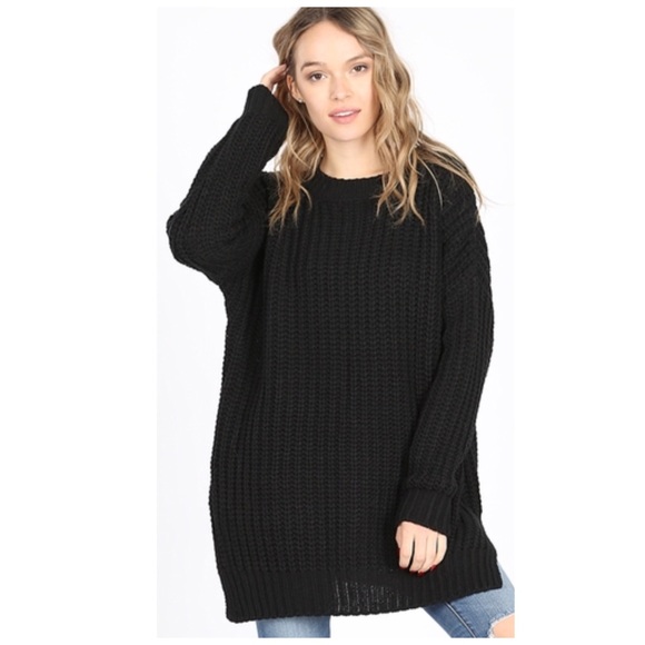 Jill Marie Boutique Sweaters - Oversized sweater chunky cable knit black NWT Jill Marie Boutique Sweaters - Oversized sweater chunky cable knit black NWT